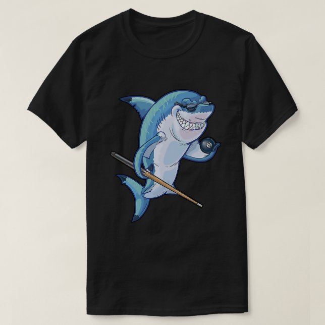 Funny Billiards Bassäng Shark T Shirt (Design framsida)