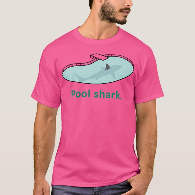 Funny Billiards Bassäng Shark T Shirt (Framsida)
