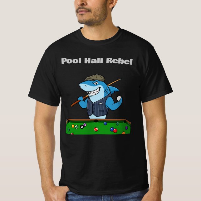 Funny Billiards Pool Hall Rebel T Shirt (Framsida)