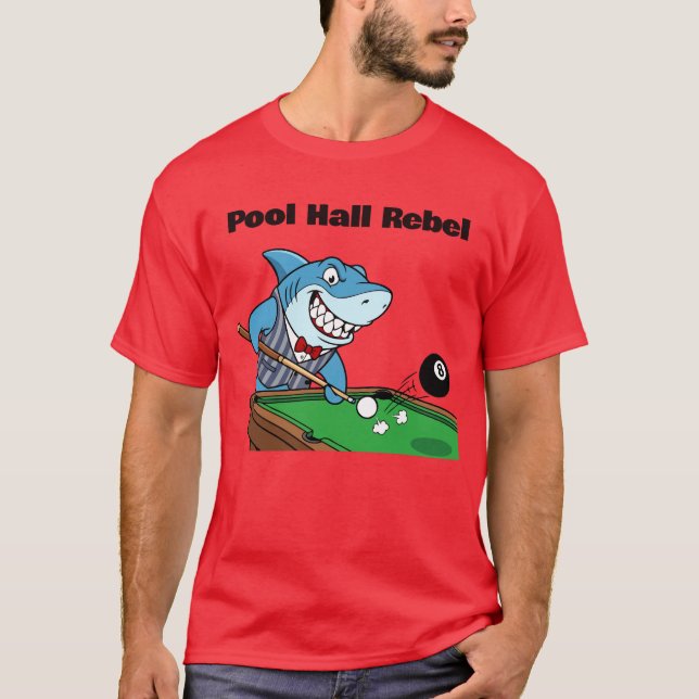 Funny Billiards Pool Hall Rebel T Shirt (Framsida)
