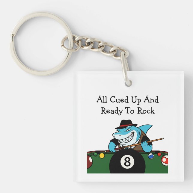 Funny Billiards Pool Hall Theme Keychains (Framsidan)