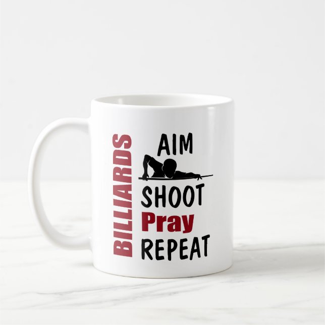 Funny Billiards Pool Table Aiming Joke Kaffemugg (Vänster)