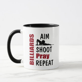 Funny Billiards Pool Table Aiming Joke Mugg