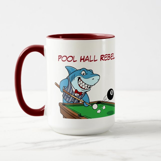 Funny Billiards Shark Rebel Jumbo Coffee Mugs Mugg (Vänster)