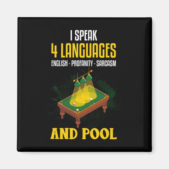 Funny Billiards Shirt Joke Sarcastic Billard Bassä Magnet (Framsidan)