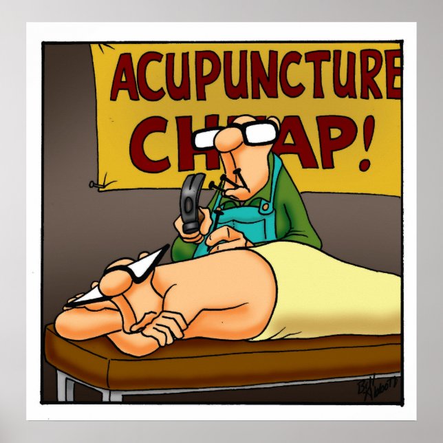 Funny "Billigt Acupuncture" Poster (Framsidan)