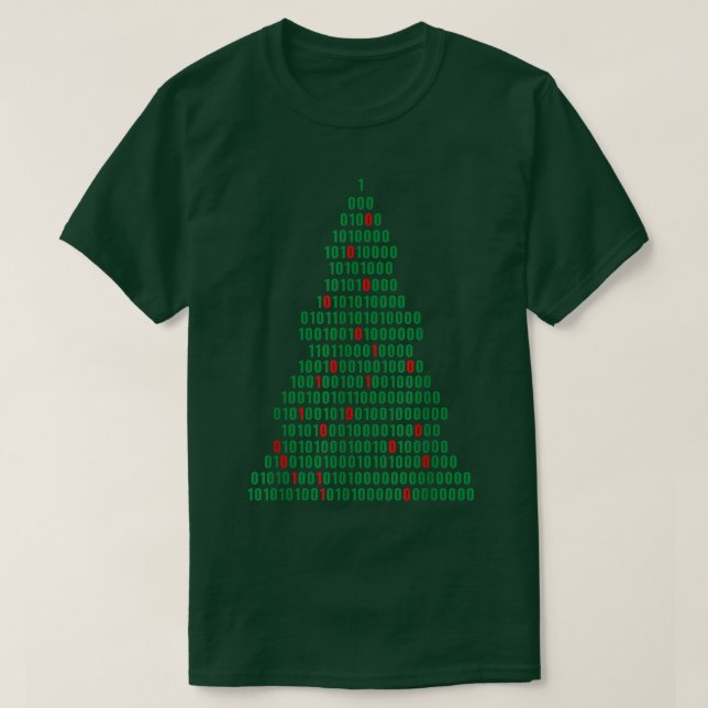 Funny Binary Christmas Tree Computer Programmers a T Shirt (Design framsida)