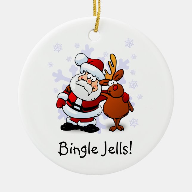 Funny Bingle Jells jul-Helgdag Ornament (Framsidan)