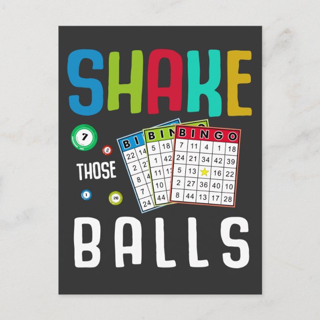 Funny Bingo Boll Älskare och Gambling Fläkt Humor Vykort (Framsida)