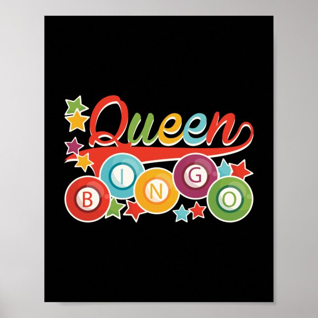 Funny Bingo Girl Bingo Bollar Queen Poster (Framsidan)