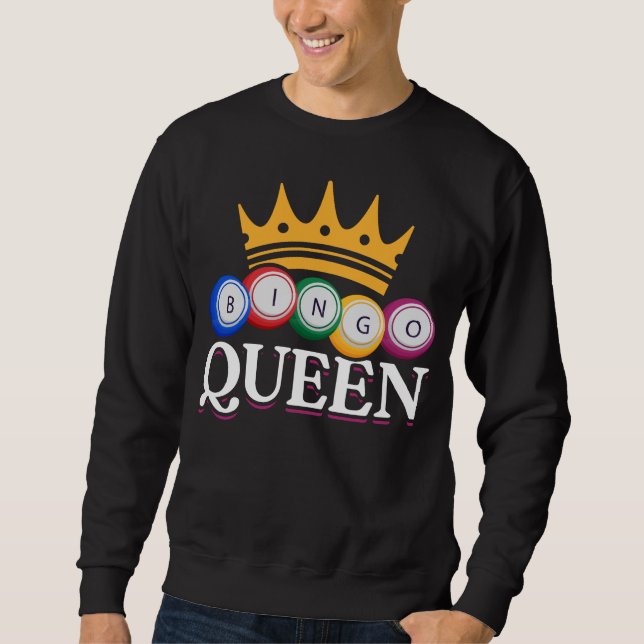 Funny Bingo Girl Bingo Bollar Queen Women Lång Ärmad Tröja (Framsida)