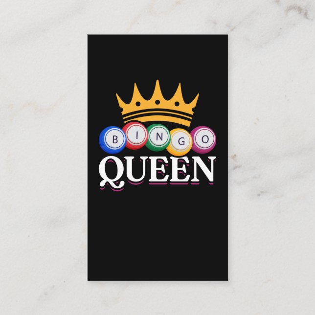 Funny Bingo Girl Bingo Bollar Queen Women Visitkort (Framsida)