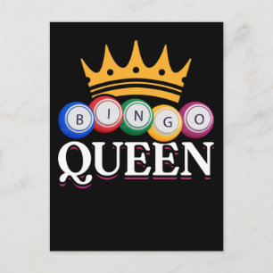 Funny Bingo Girl Bingo Bollar Queen Women Vykort