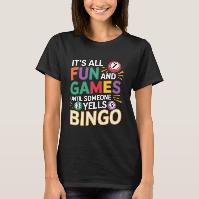 Funny Bingo Lover Design – Bingo Player Gift T Shirt (Framsida)