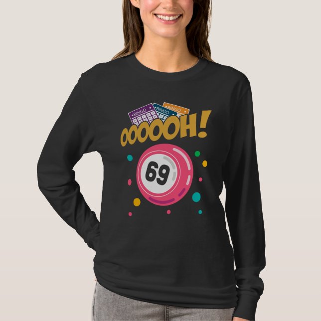 Funny Bingo Player 69 Joke T Shirt (Framsida)