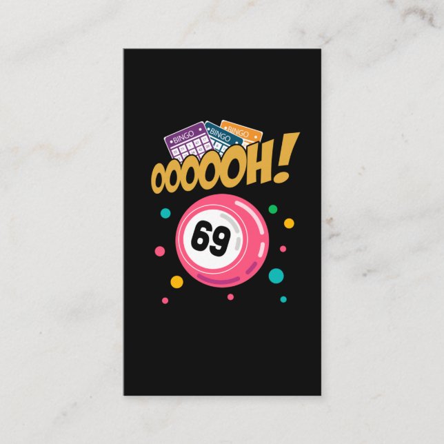 Funny Bingo Player 69 Joke Visitkort (Framsida)
