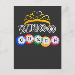 Funny Bingo Player Queen Granny Spelare Humor Vykort