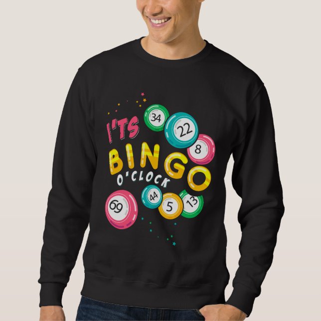Funny Bingo Player Spelare Humor Lång Ärmad Tröja (Framsida)