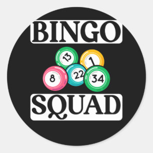 Funny Bingo Squad Say Bingo Runt Klistermärke