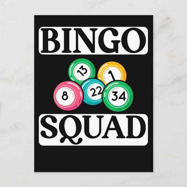 Funny Bingo Squad Say Bingo Vykort (Framsida)