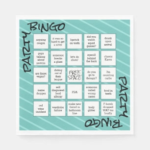 Funny Bingo Teal Modern Party Pappersservett