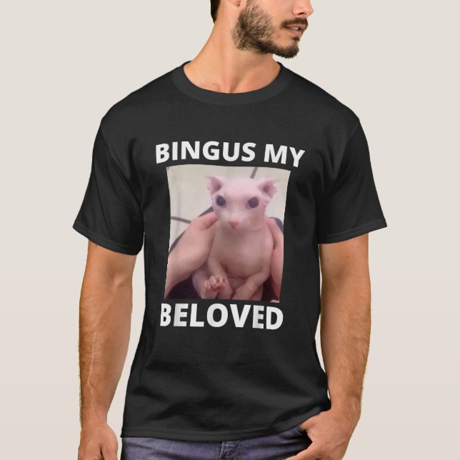 Funny Bingus Min närmaste hairless Sphinx Cat Bing T Shirt (Framsida)