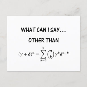 Funny Binomial Theorem STEM Math Science Humor Vykort