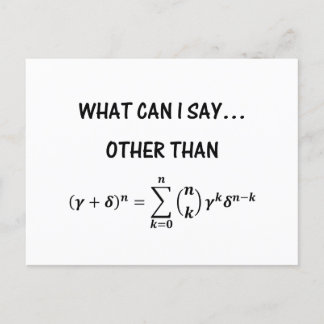 Funny Binomial Theorem STEM Math Science Humor Vykort