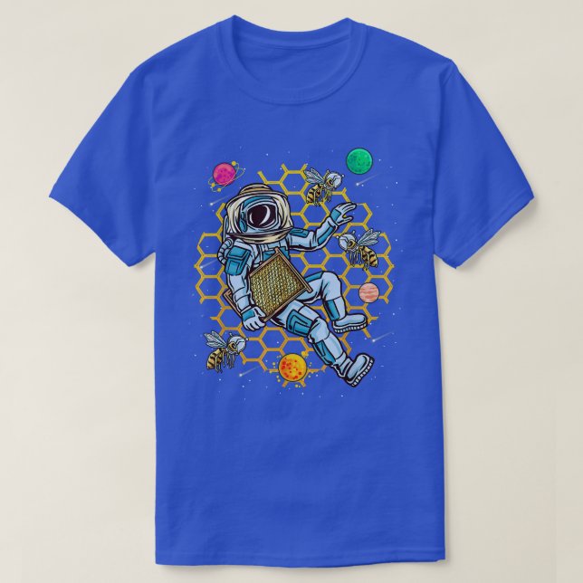Funny biodling Astronaut Space Honeycomb Organic T Shirt (Design framsida)