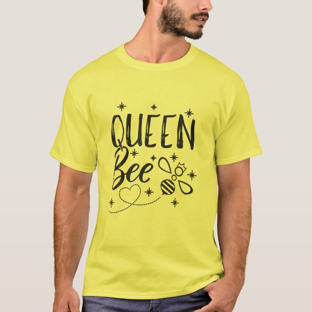 Funny biodlingsgåva drottning Bee Krona Bee Queen T Shirt (Framsida)