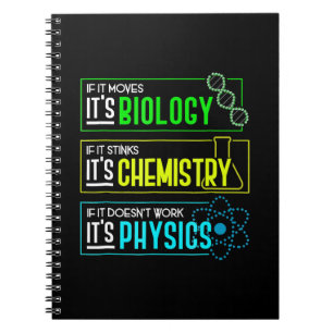 Funny biologi Chemistry Physics Science Nerd Anteckningsbok