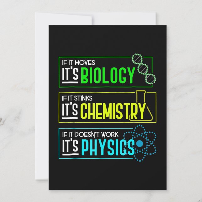 Funny biologi Chemistry Physics Science Nerd Julkort (Framsida)