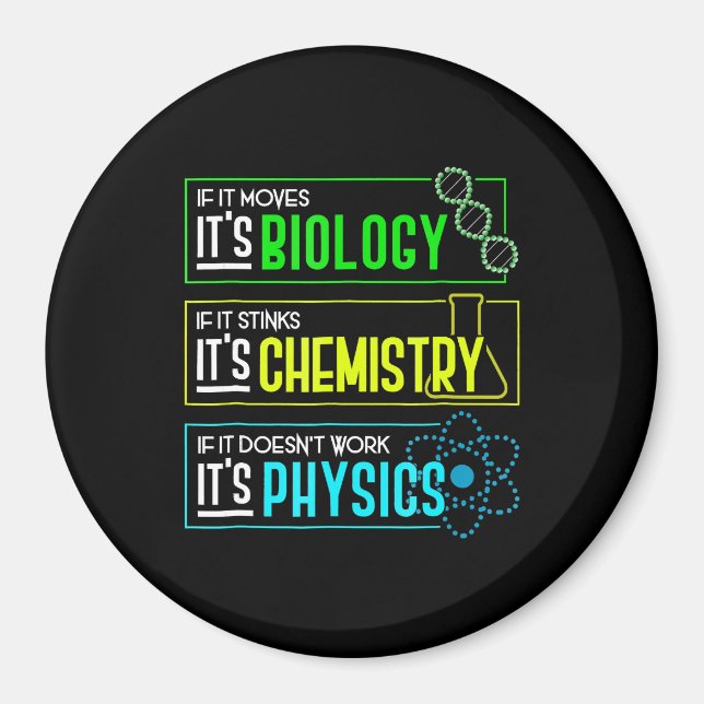 Funny biologi Chemistry Physics Science Nerd Magnet (Framsidan)