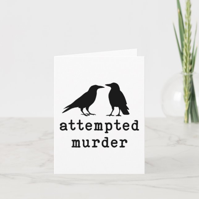Funny Bird Attempted Murder Crow Tee  Kort (Framsida)