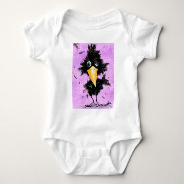 Funny Bird Baby Bodykostym T Shirt (Framsida)