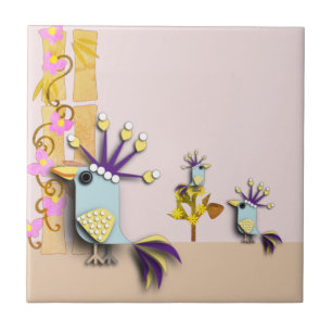 Funny Bird Ceramic Tile Kakelplatta