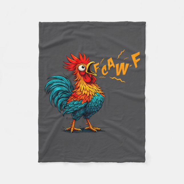 Funny Bird Fcawf Chicken F Caw F Rooster Whisperer Fleecefilt (Framsidan)