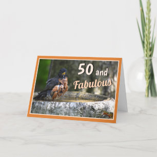 Funny Bird Humourous Fabulous 50 Birthday Card Helgkort