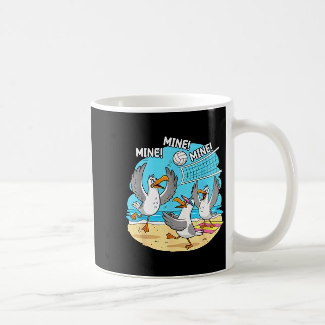 Funny Bird Playing Volleyball Mine Game Day Vibes  Kaffemugg (Höger)