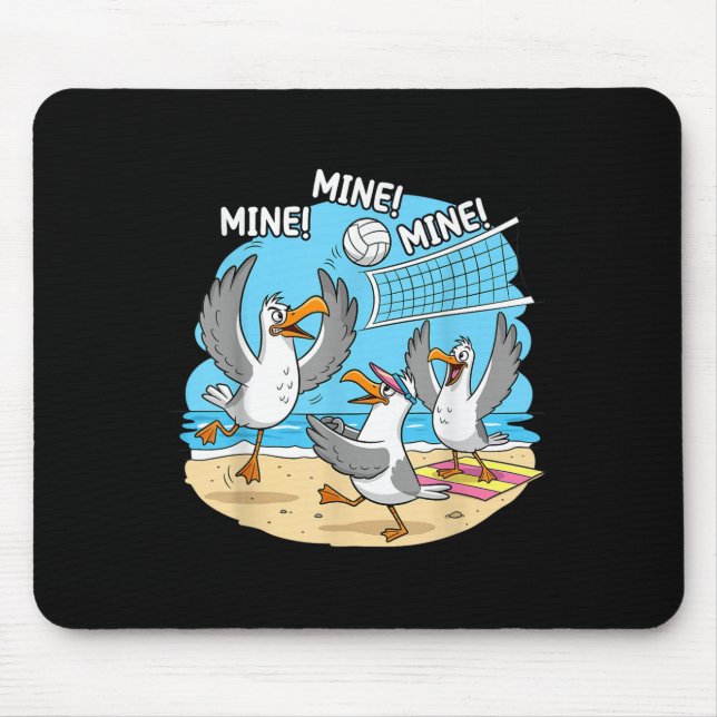 Funny Bird Playing Volleyball Mine Game Day Vibes  Musmatta (Framsidan)