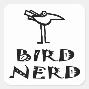 Funny Birder Birding Bird Nerd Ornithology Fyrkantigt Klistermärke