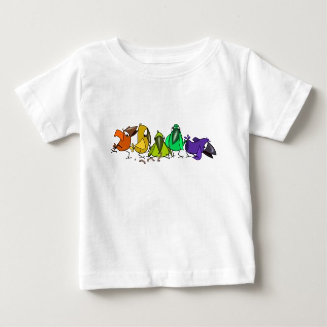 Funny Birds Baby T-Shirt Gift (Framsida)