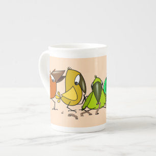 Funny Birds Mugg Benporslin Mugg