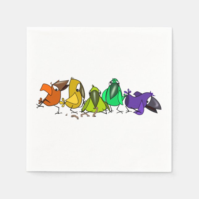 Funny Birds Napkins Pappersservett (Framsidan)