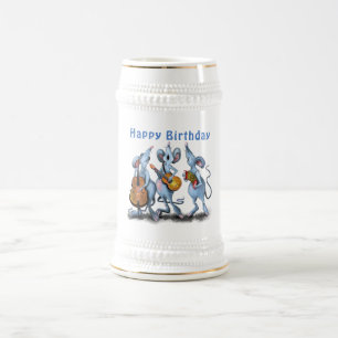 Funny Birthday Beer Stein Mouse Music Band Sejdel