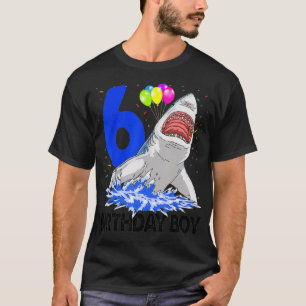 Funny Birthday Boy 6 Shark Tee Women Firande