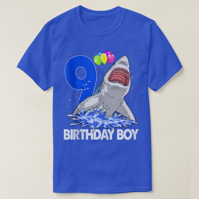 Funny Birthday Boy 9 Shark TeeWomen Celebration Gi T Shirt (Design framsida)