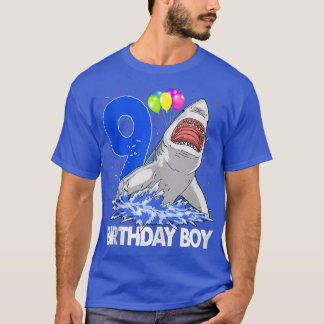 Funny Birthday Boy 9 Shark TeeWomen Celebration Gi T Shirt