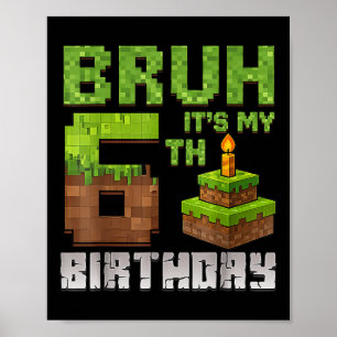Funny Birthday Boy Kid Bruh har min 6e-födelsedags Poster