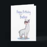 Funny Birthday Brother Age Llama Animal Kort<br><div class="desc">Llama Djurs Har är på för att det kommer att finnas så många ljus.</div>